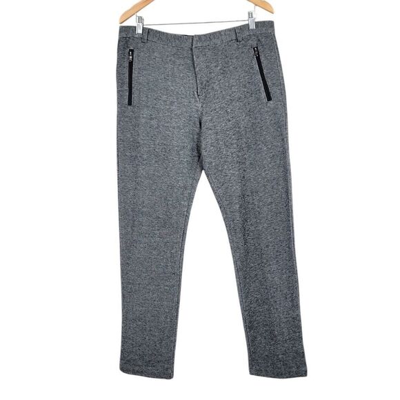 Parke & Ronen Gray Cotton Knit Pants Trousers Zipper Pockets Men's Size 34 - Picture 1 of 13